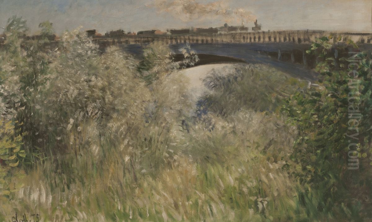 Le Pont d`Argenteuil (El Puente de Argenteuil) Oil Painting by Claude Oscar Monet