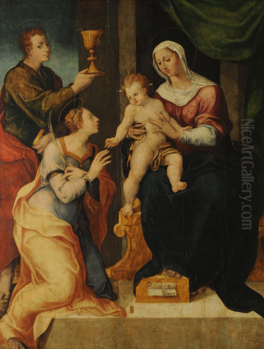 Mystic Marriage of Saint Catherine Oil Painting by Pietro Negroni