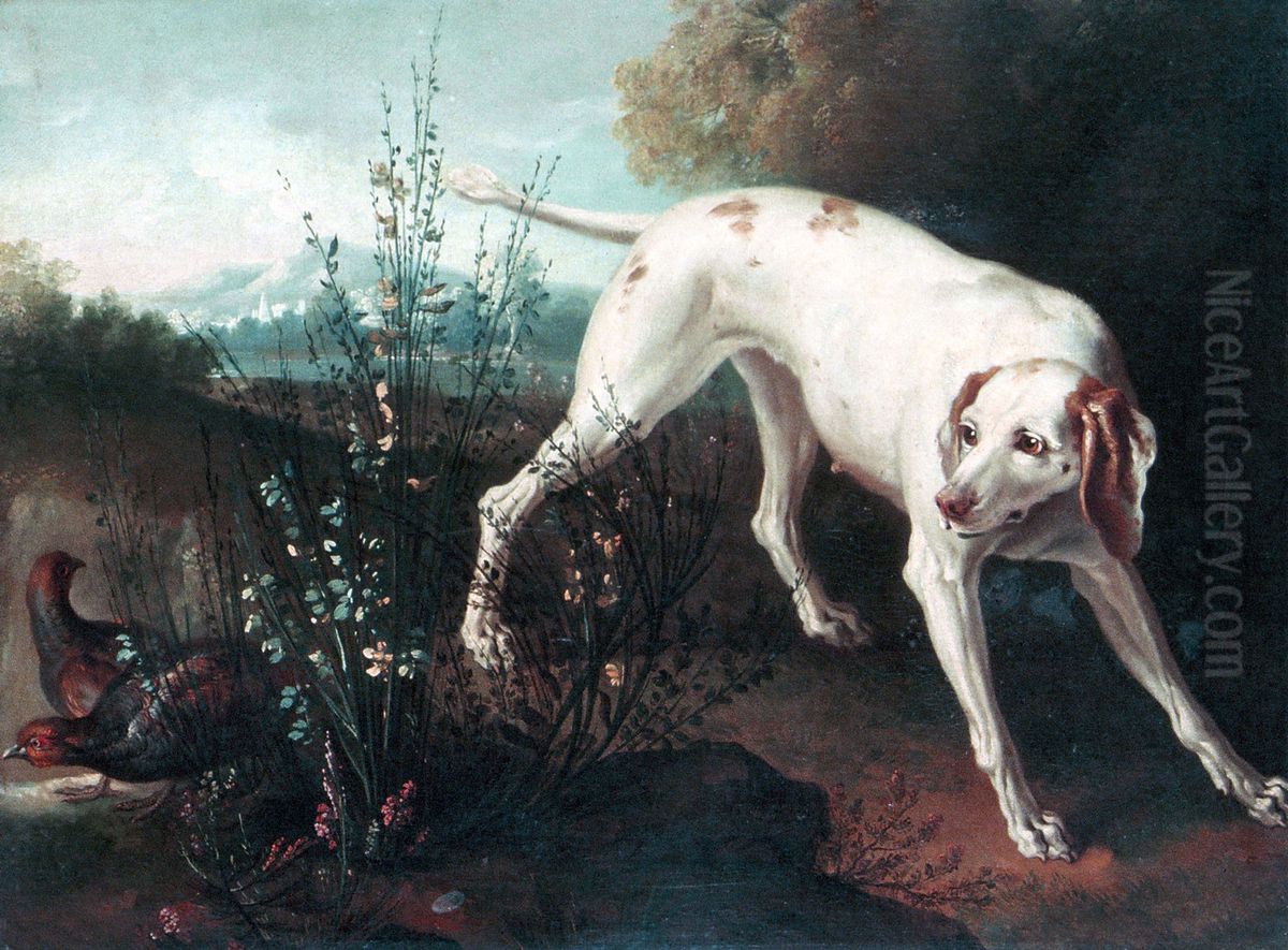 Hund und Rebhuhner Oil Painting by Jean-Baptiste Oudry