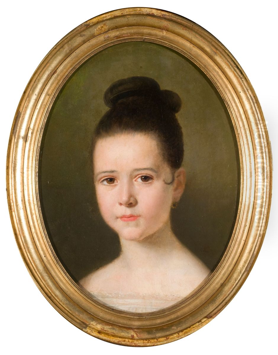 Portrait of a girl Oil Painting by Juan Leon Palliere