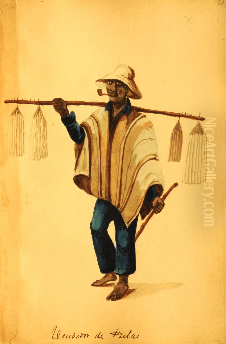 Candle seller Oil Painting by Pancho Fierro