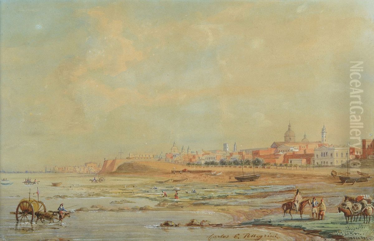 View of Buenos Aires Oil Painting by Charles Pellegrini