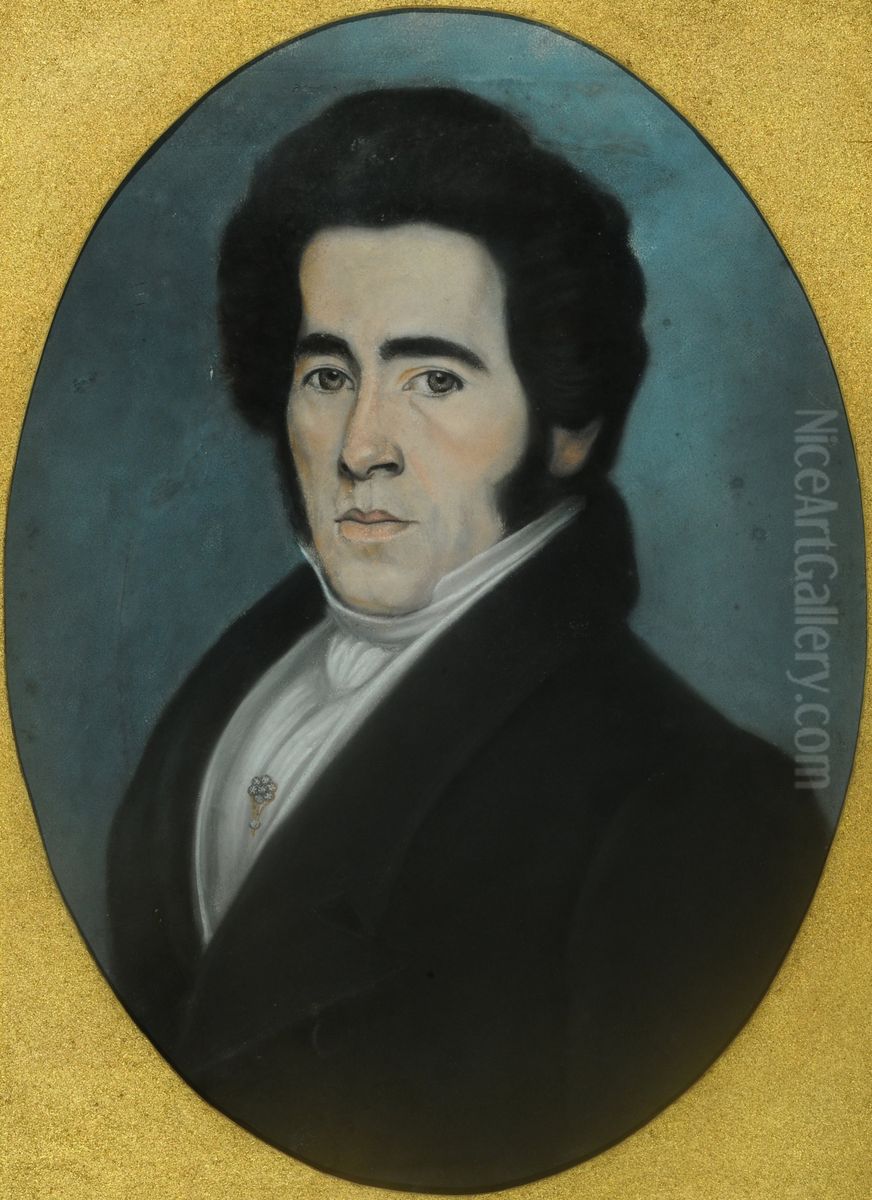 Portrait of Manuel J. de Guerrico Oil Painting by Charles Pellegrini