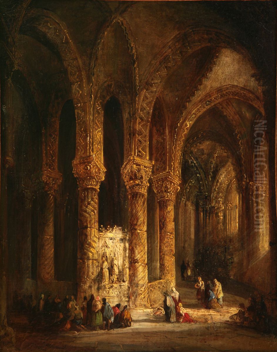 Cripta Oil Painting by Genaro Perez Villaamil Y Duguet