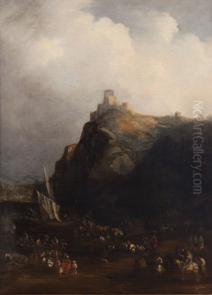 El Castillo de Gaucin Oil Painting by Genaro Perez Villaamil Y Duguet