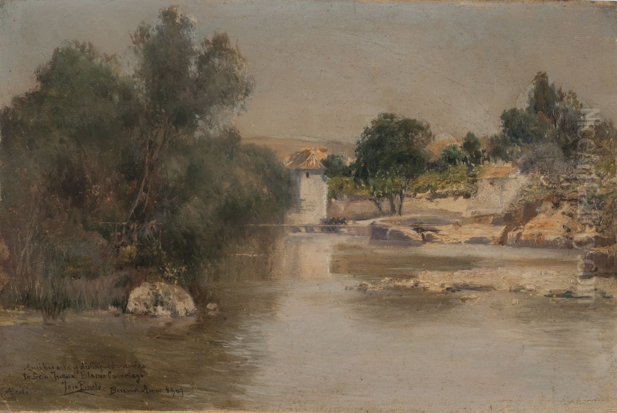 Orillas del Guadaira Oil Painting by Jose Pinelo Llull
