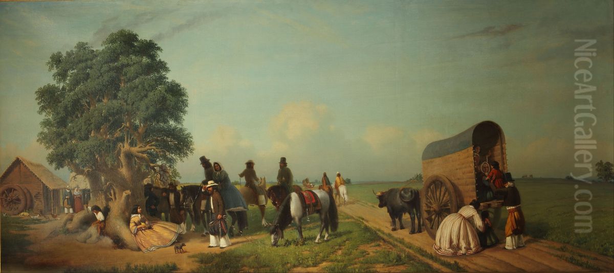 Un alto en el campo Oil Painting by Prilidiano Pueyrredon