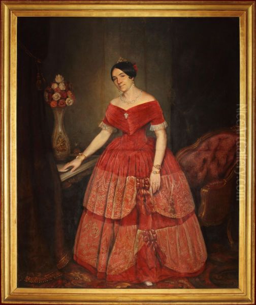 Retrato de Manuelita Rosas Oil Painting by Prilidiano Pueyrredon