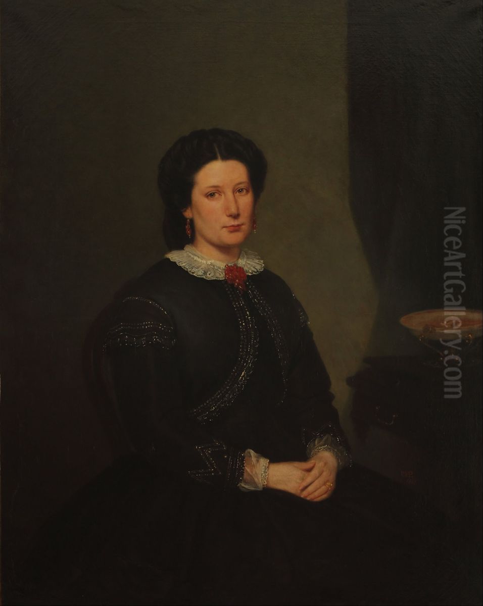 Retrato de la Senora Adela Eastman de Barros Oil Painting by Prilidiano Pueyrredon