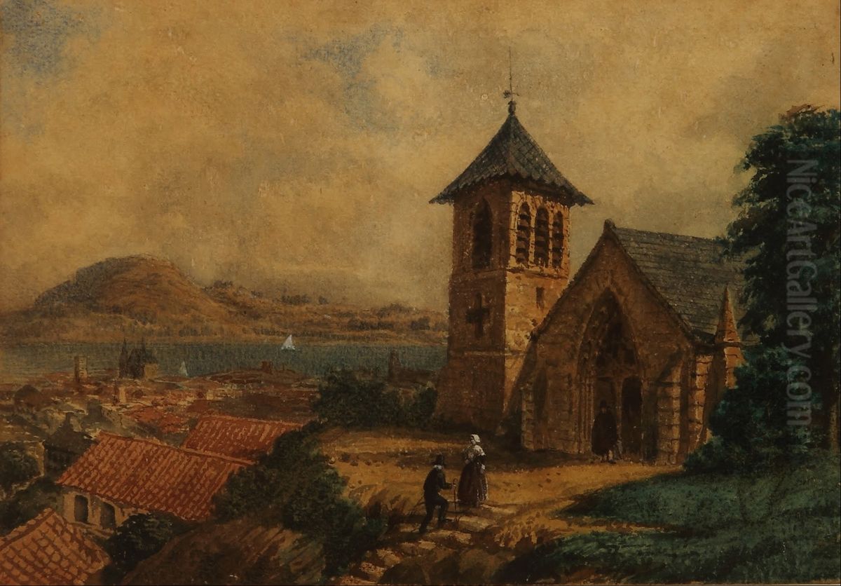 Paisaje (Aldea europea) Oil Painting by Prilidiano Pueyrredon Paisaje (Aldea europea) Oil Painting by Prilidiano Pueyrredon