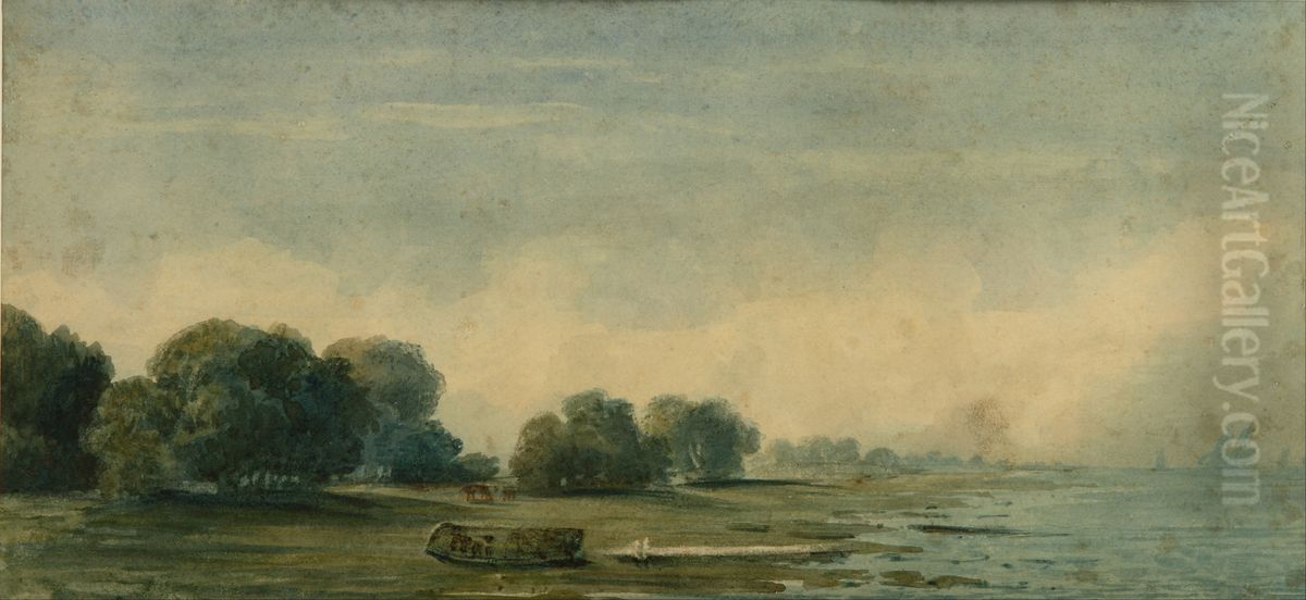 Paisaje de la costa Oil Painting by Prilidiano Pueyrredon