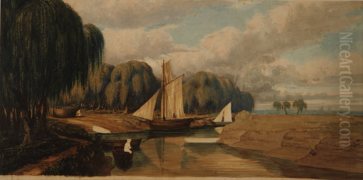 Paisaje (San Fernando) Oil Painting by Prilidiano Pueyrredon