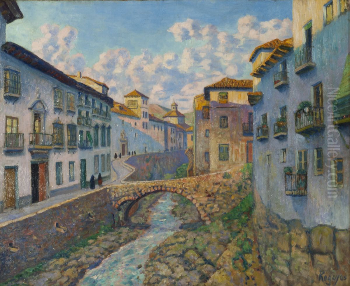 El Darro Oil Painting by Dario de Regoyos y Valdes