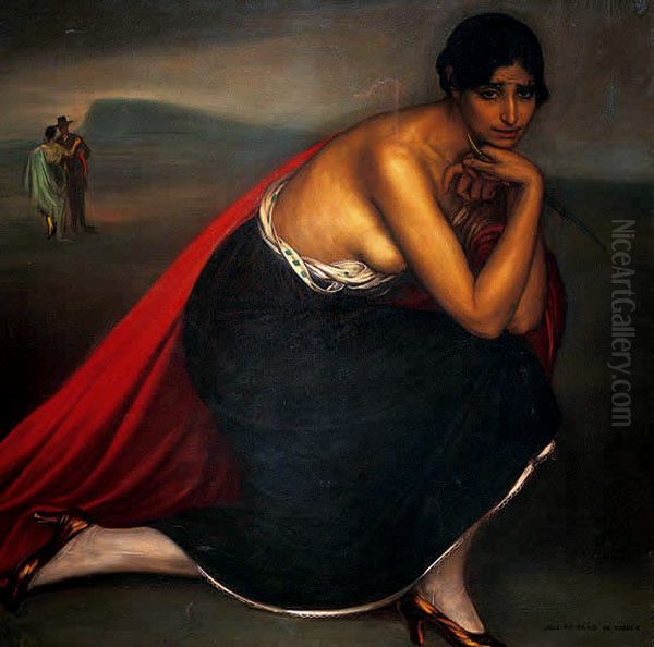 Los celos Oil Painting by Julio Romero De Torres