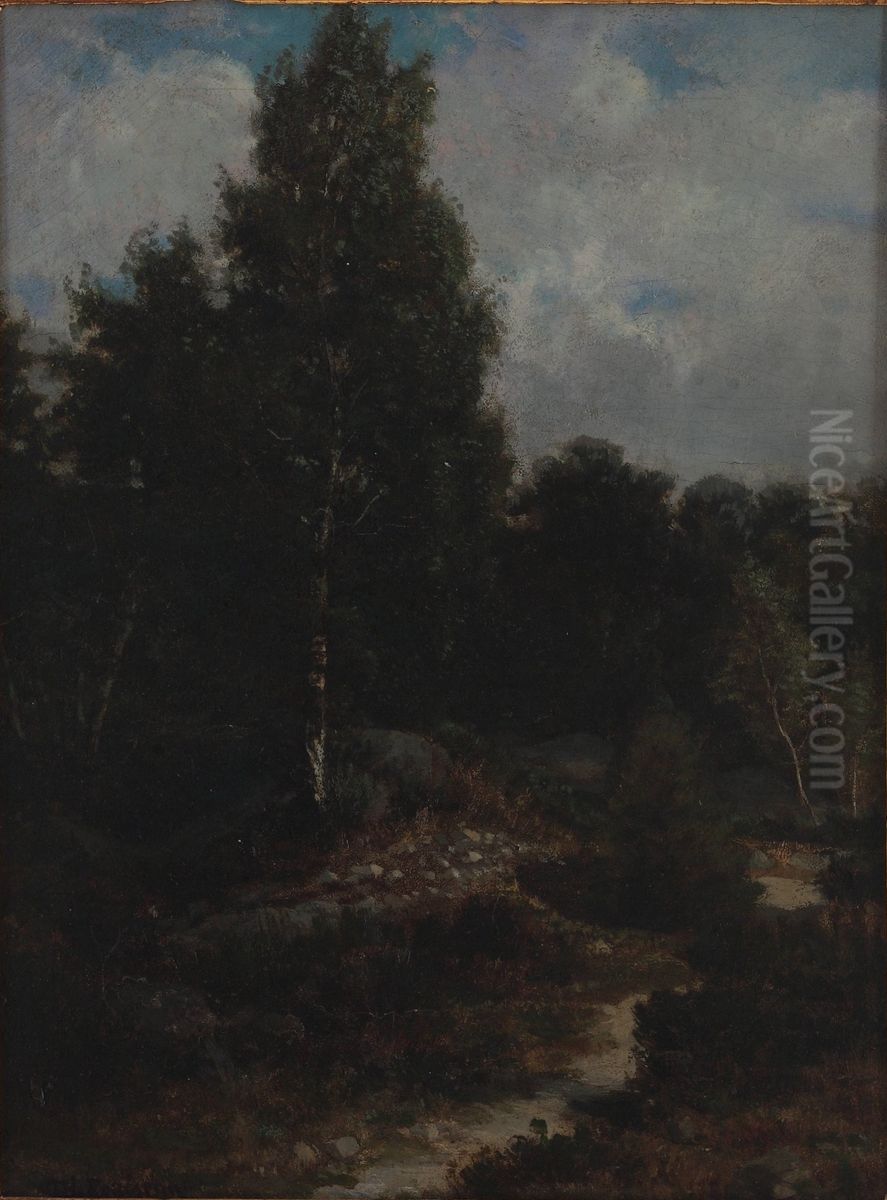 Fontainebleau Woods Oil Painting by Theodore Rousseau