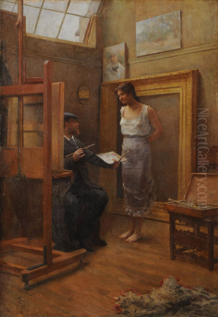 In the workshop Oil Painting by Eduardo Sivori