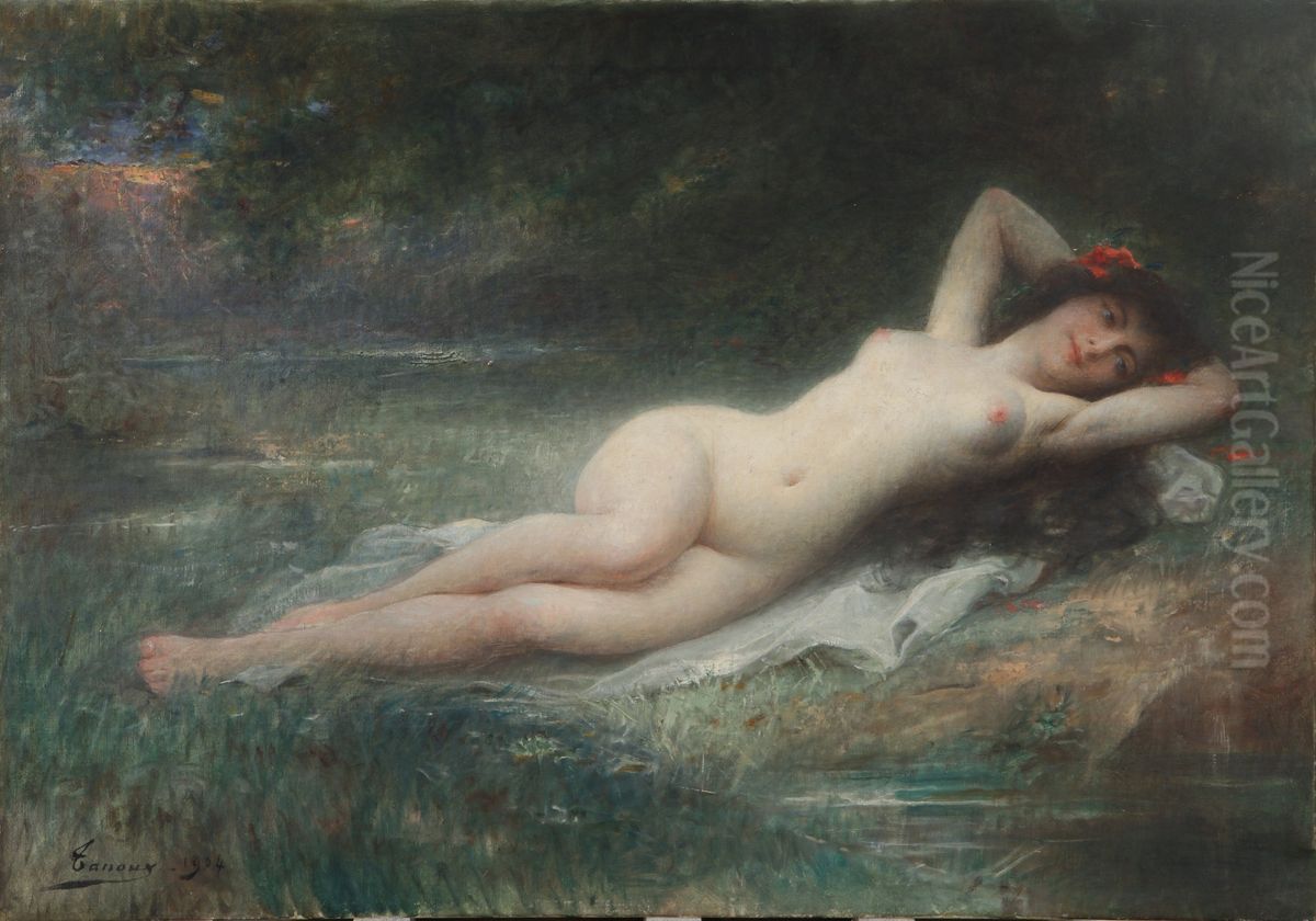 Nude Oil Painting by Henri Adriene Tanoux