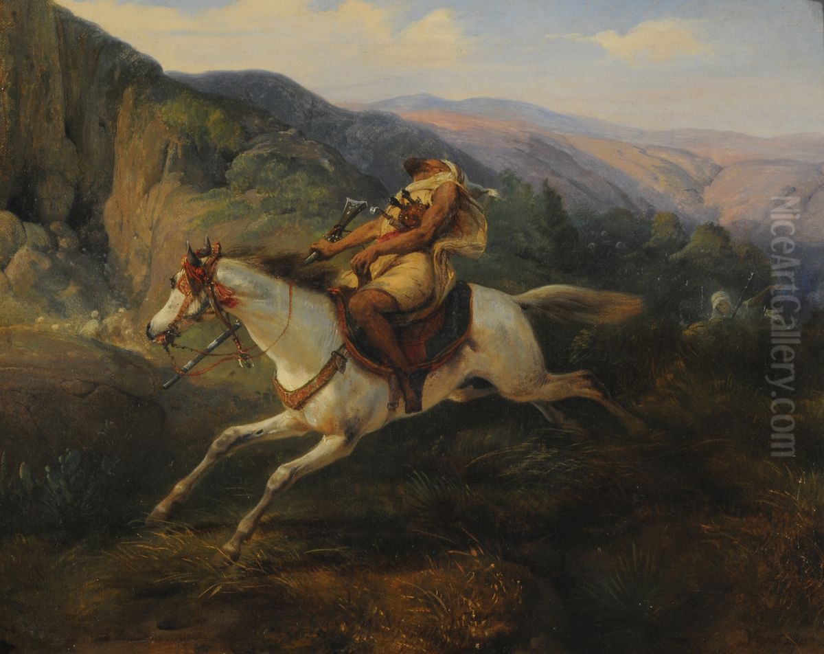 Wounded Arab Soldier Oil Painting by Horace Vernet
