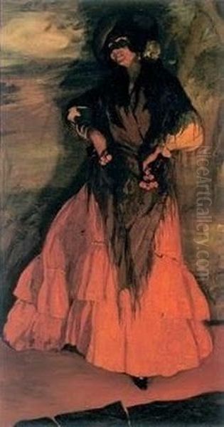 Gypsy girl Oil Painting by Ignacio Zuloaga