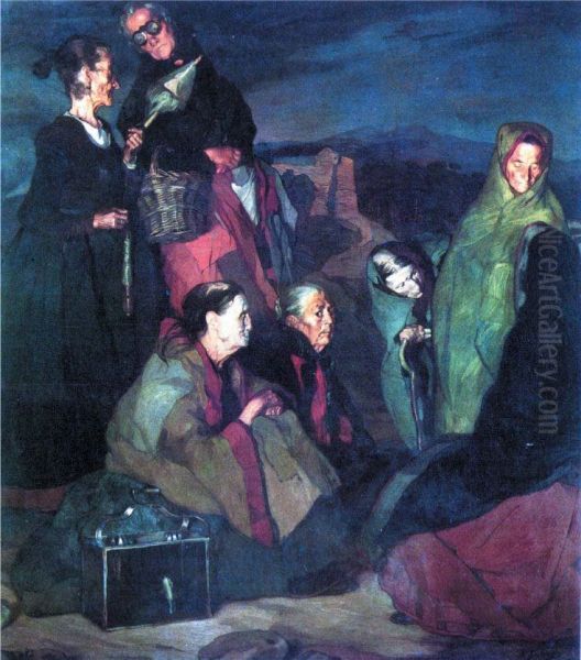 As bruxas de San Millan Oil Painting by Ignacio Zuloaga