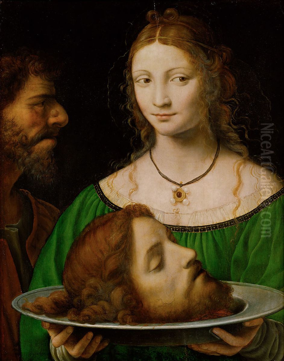 Salome mit dem Haupt Johannes d. Taufers Oil Painting by Bernardino Luini