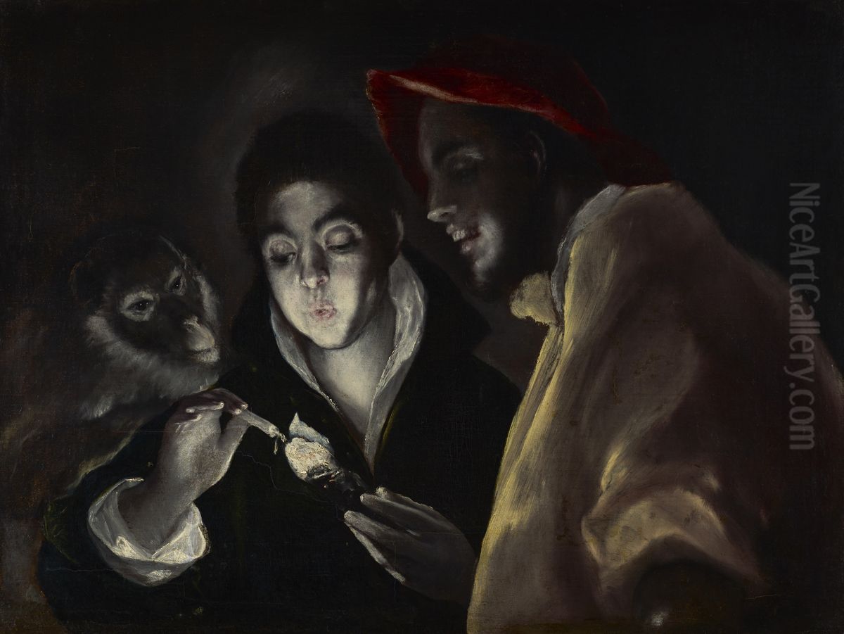 An Allegory (Fabula) Oil Painting by El Greco
