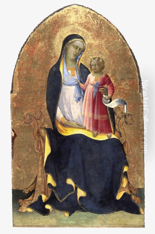 The Virgin and Child Enthroned Oil Painting by Lorenzo Monaco