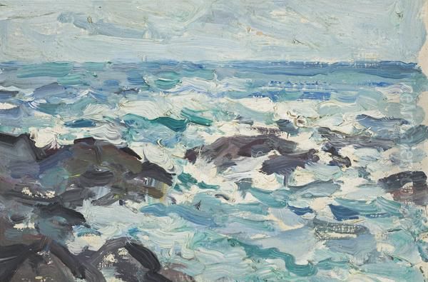 Rocks at Barra Oil Painting by Samuel Peploe
