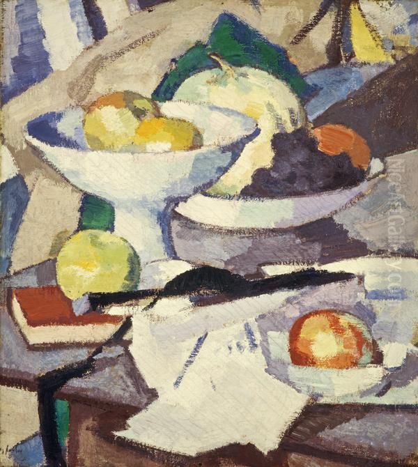 Still Life with Melon Oil Painting by Samuel Peploe