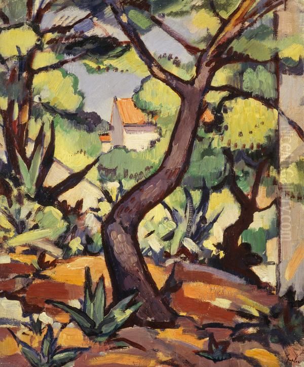 Landscape at Cassis Oil Painting by Samuel Peploe