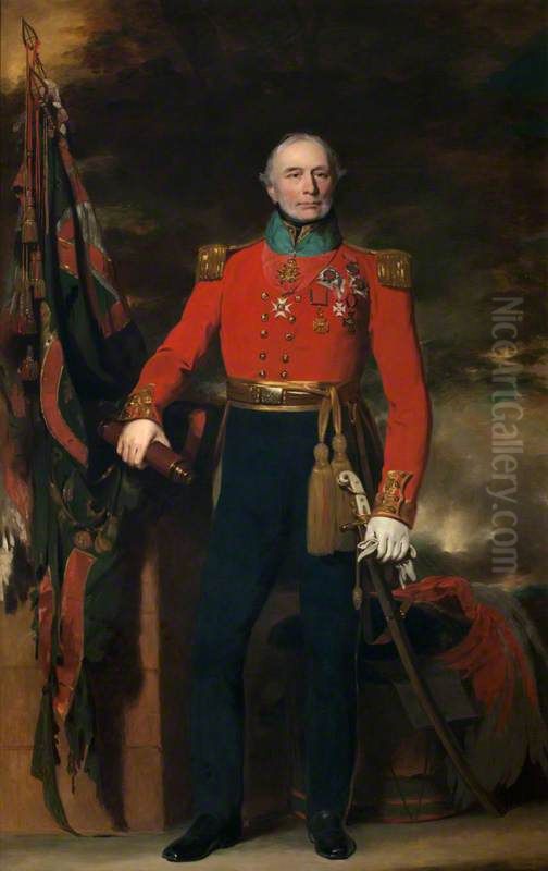 General Sir Neil Douglas, 1779 - 1853. Soldier Oil Painting by John Watson Gordon