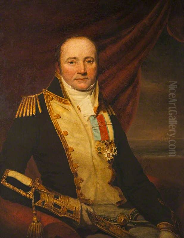 Sir Arthur Farquhar, 1772 - 1843. Rear-Admiral Oil Painting by John Watson Gordon