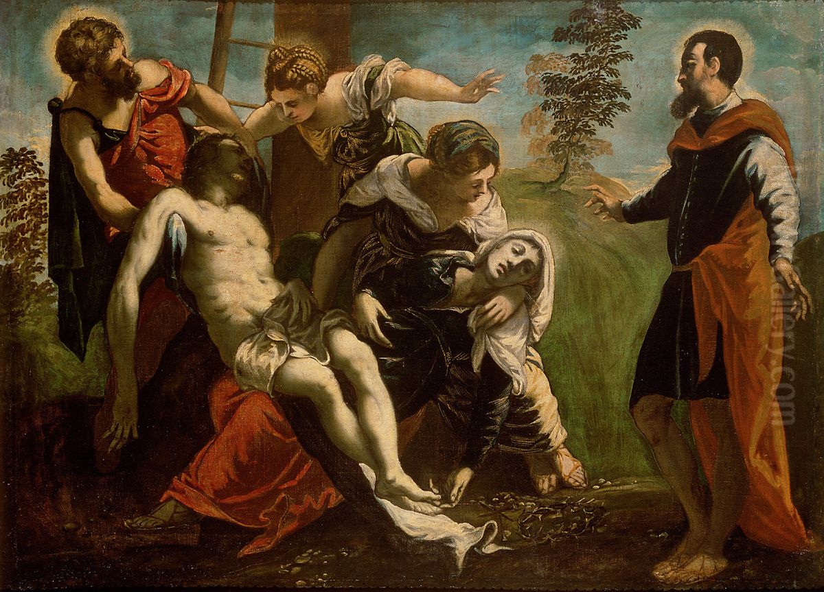 Kreuzabnahme Christi Oil Painting by Jacopo Tintoretto