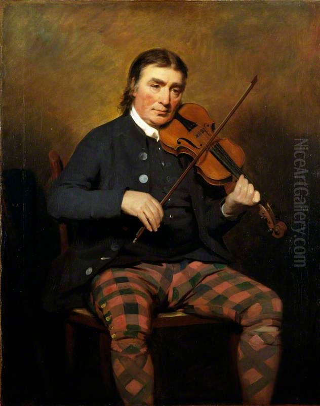 Niel Gow, 1727 - 1807. Violinist and composer Oil Painting by Henry Raeburn