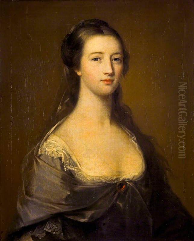 Elizabeth Gunning, Duchess of Hamilton (later Duchess of Argyll), 1733 - 1790. Famous beauty Oil Painting by Gavin Hamilton