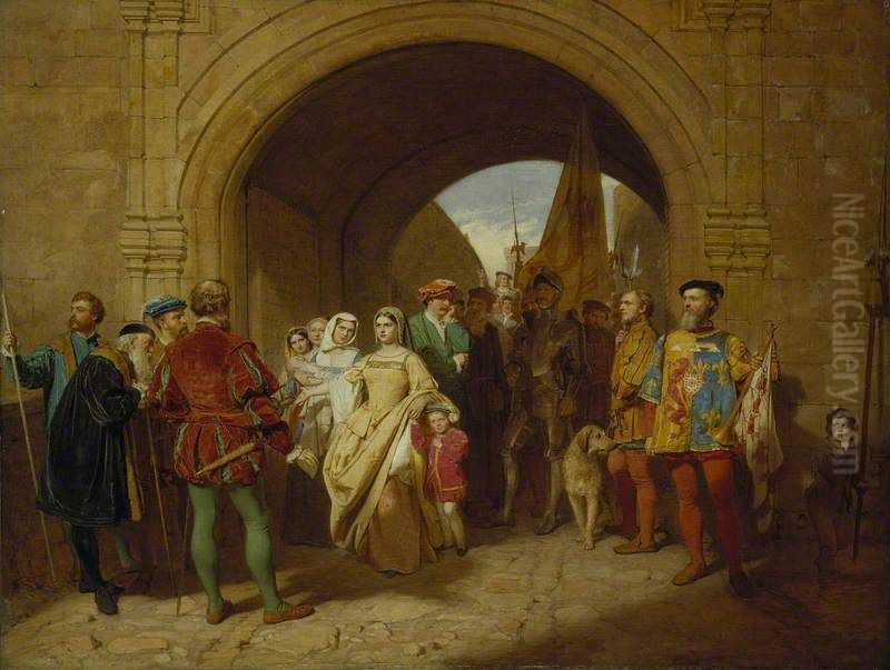 Queen Margaret's Defiance of the Scottish Parliament Oil Painting by John Faed