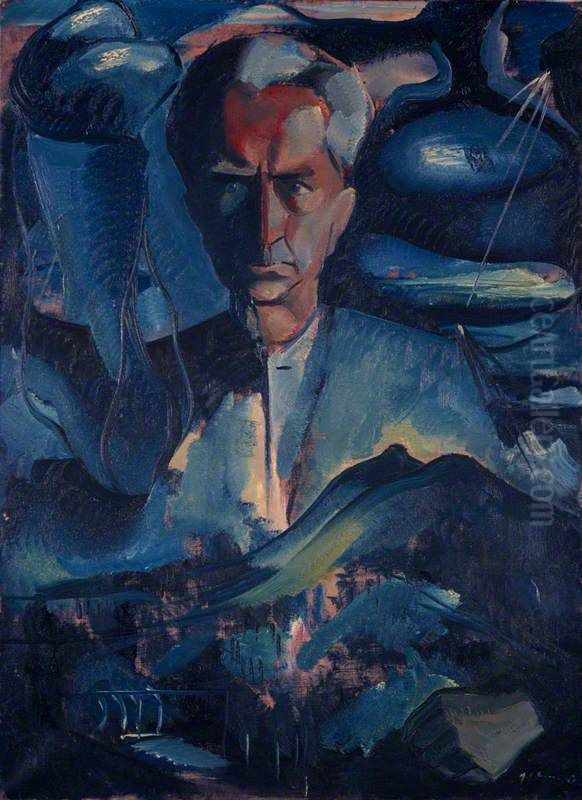 Francis George Scott, 1880 - 1958. Composer Oil Painting by William Johnstone