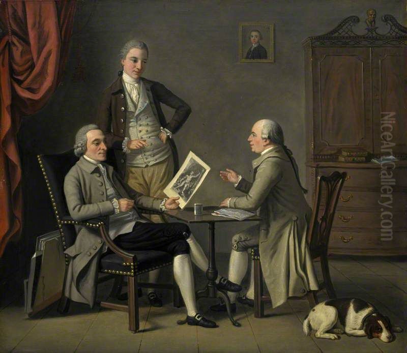John Caw (died 1784), John Bonar (1747 - 1807) and James Bruce Oil Painting by David Allan