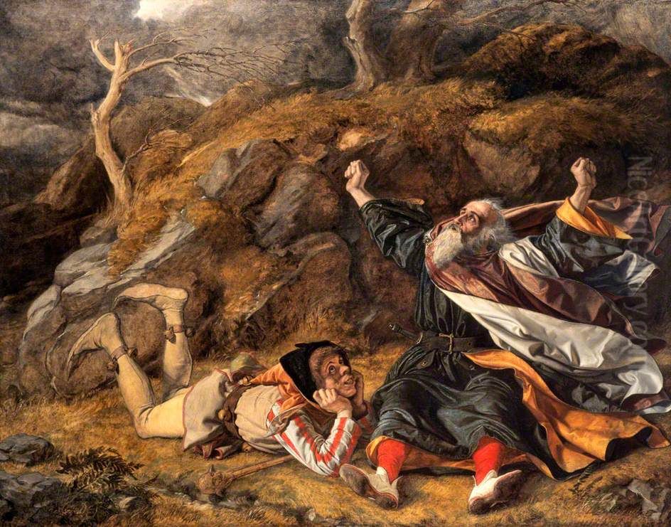 King Learand the Fool in the Storm Oil Painting by William Dyce