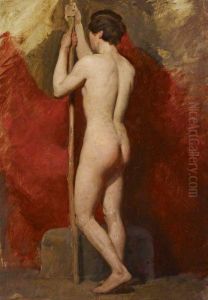 A Life Study of a Standing Nude Male Model