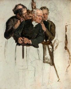 Four Standing Men (study for 'The Covenanters' Baptism')