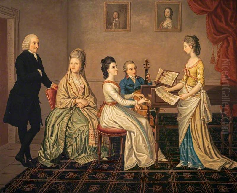James Erskine, Lord Alva (1722 - 1796) and his family Oil Painting by David Allan