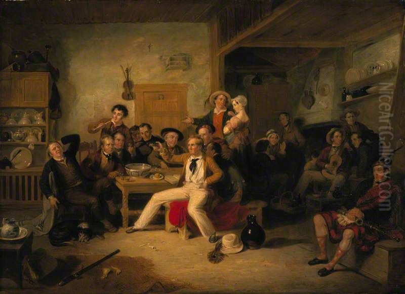 The Celebration of the Birthday of James Hogg, 1770 - 1835 Oil Painting by William Allan