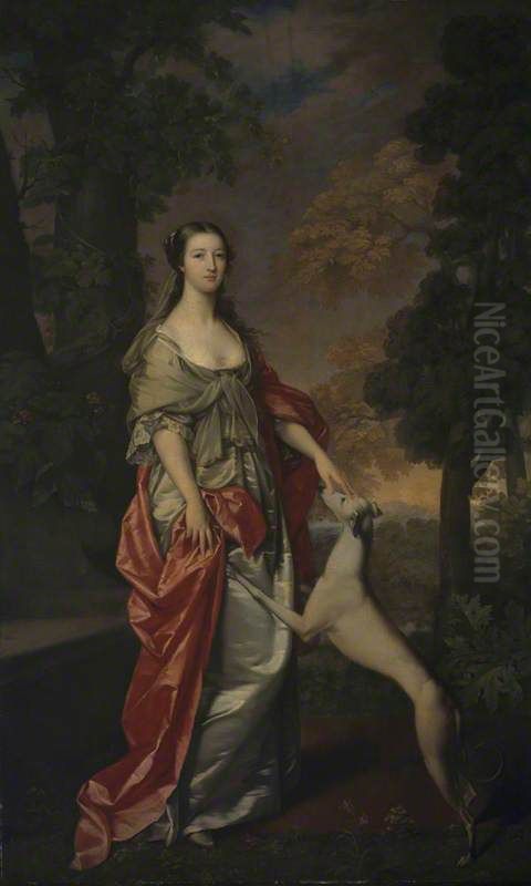 Elizabeth Gunning, Duchess of Hamilton, 1733 - 1790 Oil Painting by Gavin Hamilton