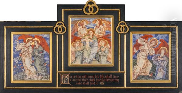 Three Studies for the Decoration of the first Mortuary Chapel, the Royal Hospital for Sick Children, Edinburgh Oil Painting by Phoebe Ann Traquair