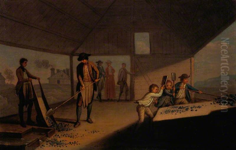 Pounding the Ore Oil Painting by David Allan