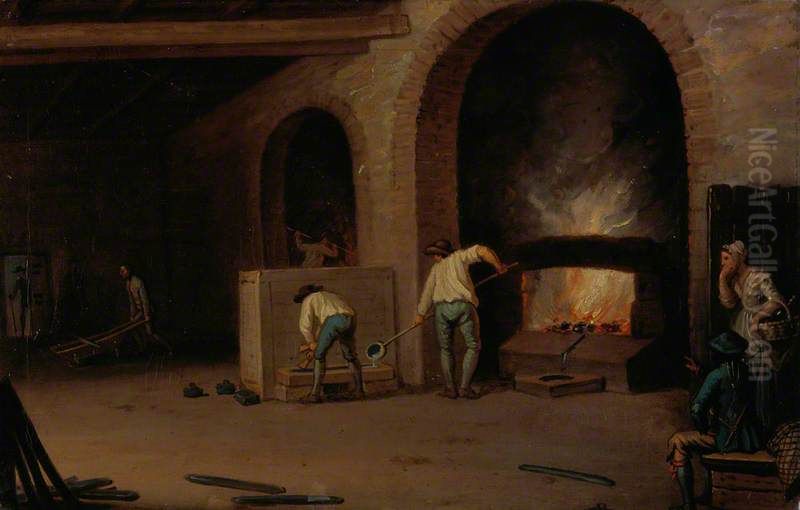 Smelting the Ore Oil Painting by David Allan