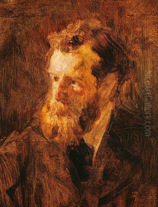 John Hutchison, 1833 - 1910. Sculptor Oil Painting by George Paul Chalmers