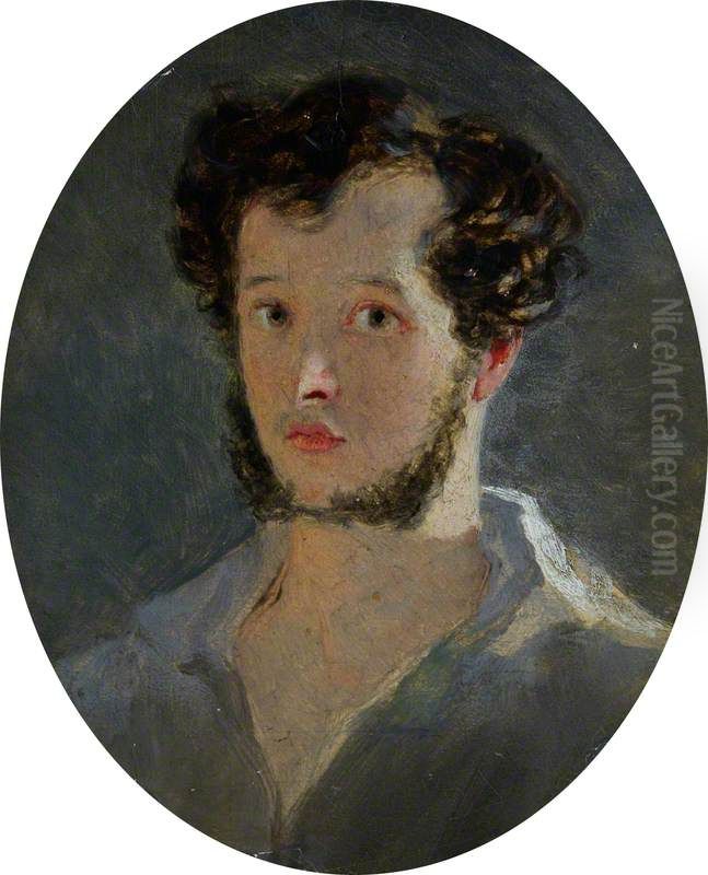 Robert Scott Lauder, 1803 - 1869. Artist (Self-portrait) Oil Painting by Robert Scott Lauder