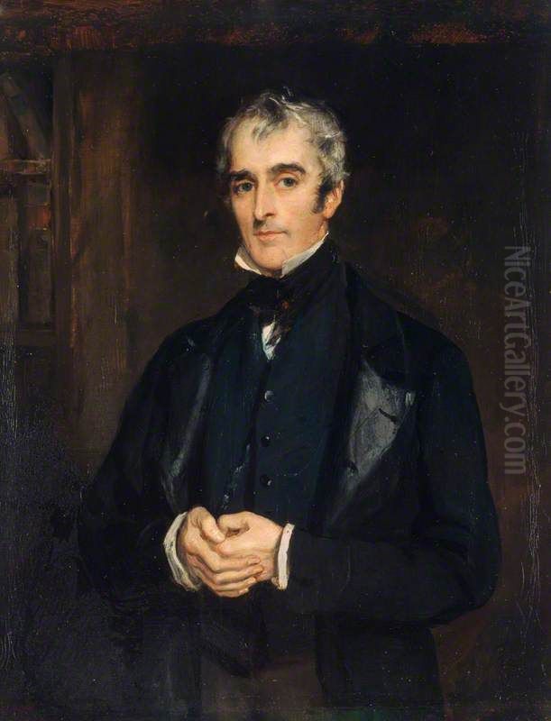 John Gibson Lockhart, 1794 - 1854. Son-in-law and biographer of Scott Oil Painting by Francis Grant